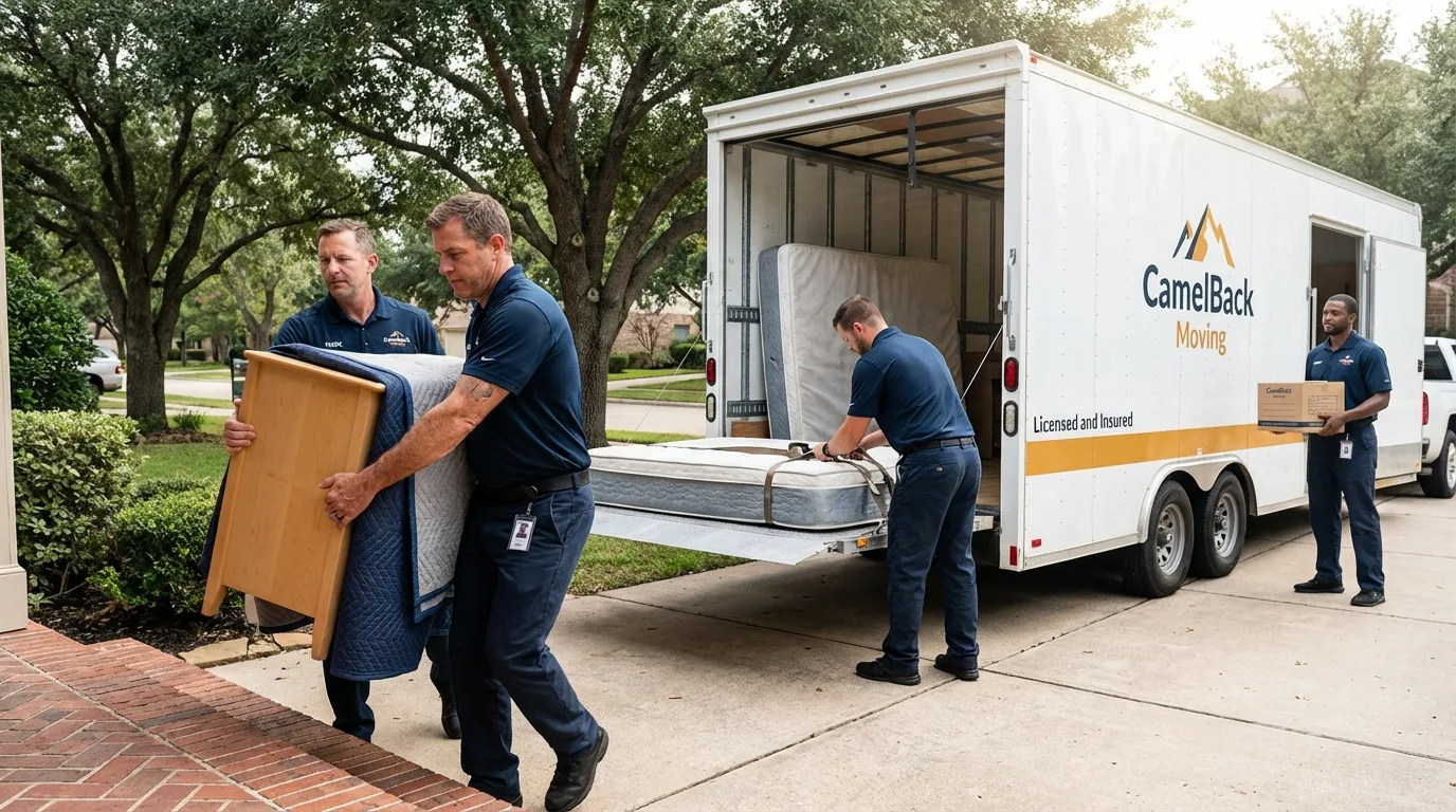 Crew loading residential truck for cross-state move from North Wales, PA