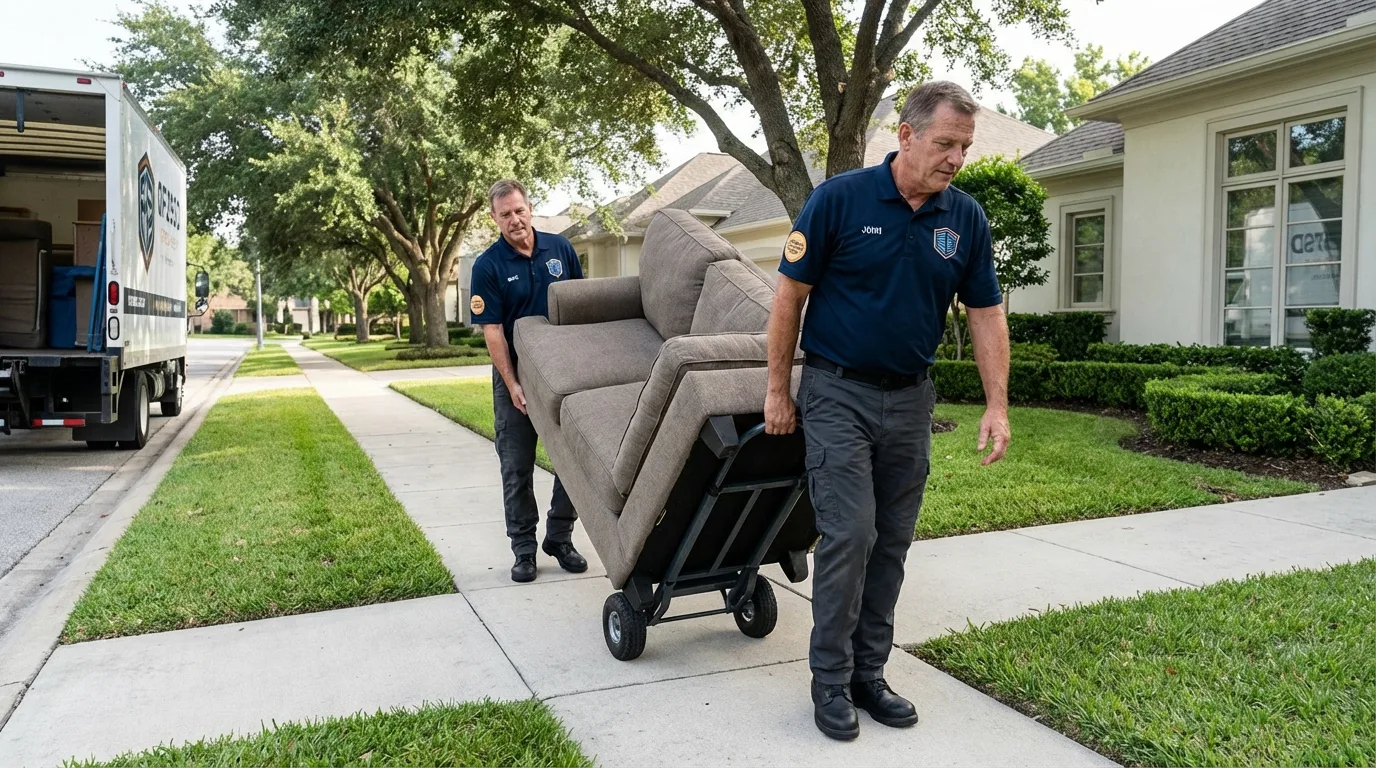 Local residential moving crew loading furniture in North Wales, PA